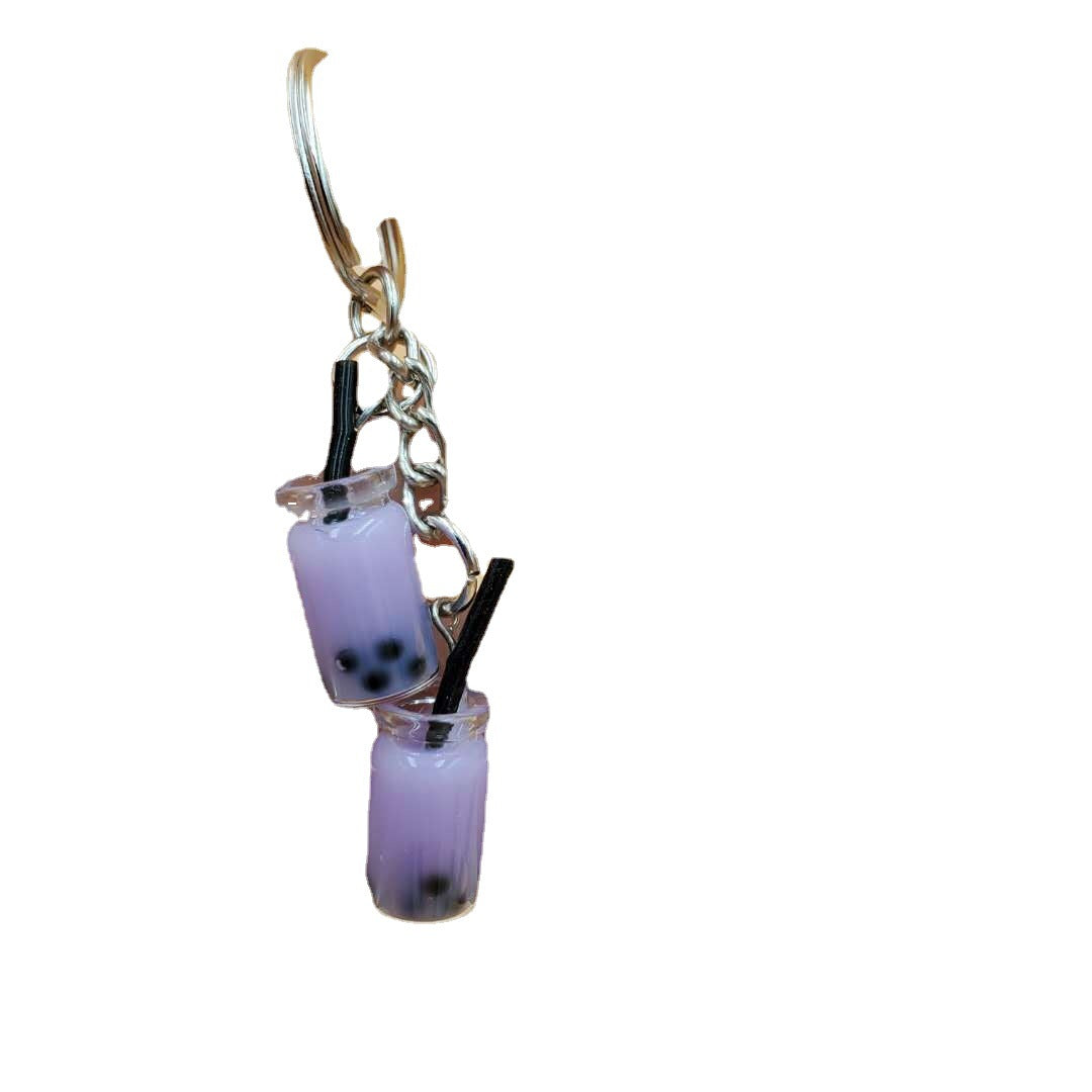 Wholesale Resin Real Mini Bubble Tea Cup Key Chain
