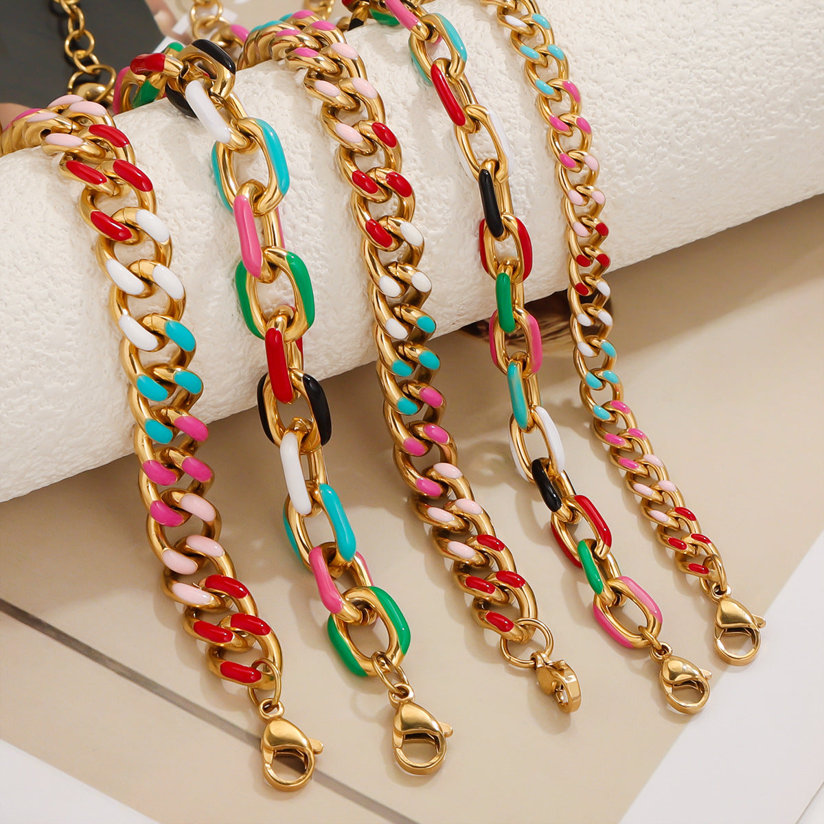 Wholesale Colorful Bracelets for Men and Women Stainless Steel Non-Fading Jewelry