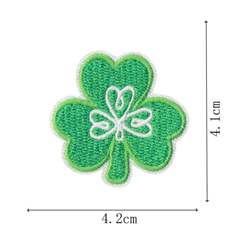 Wholesale St.  Patrick' s Day Clover Green Leaves DIY Patches
