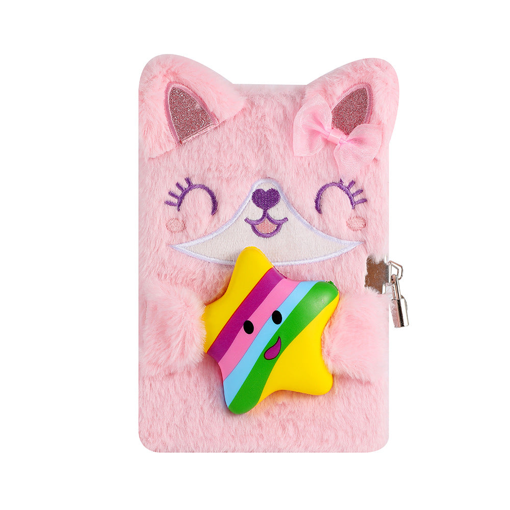 Wholesale Unzip Plush Notebook A5 Diary with Lock