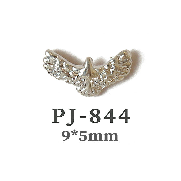 Wholesale  Metal Nail Art Charms Antelope Head Wings Leopard Head Manicure Decorative Accent