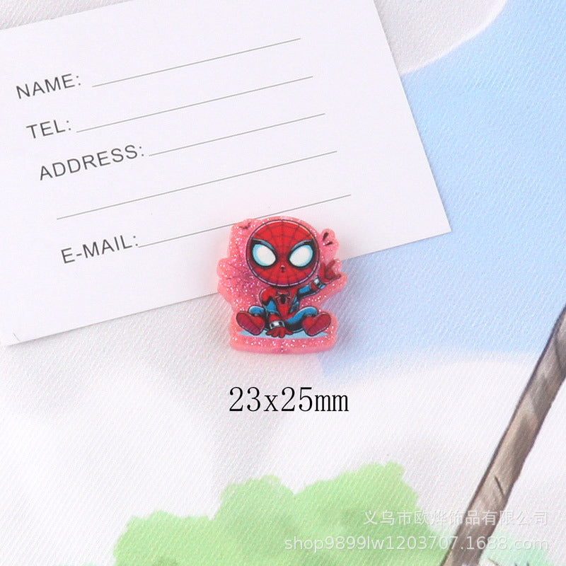 Wholesale 10pcs glitter cartoon straight-hole DIY acrylic beads OLY Exclusive
