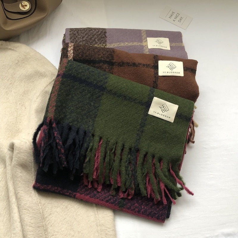 Wholesale Winter Thickened Warm Checked Scarves