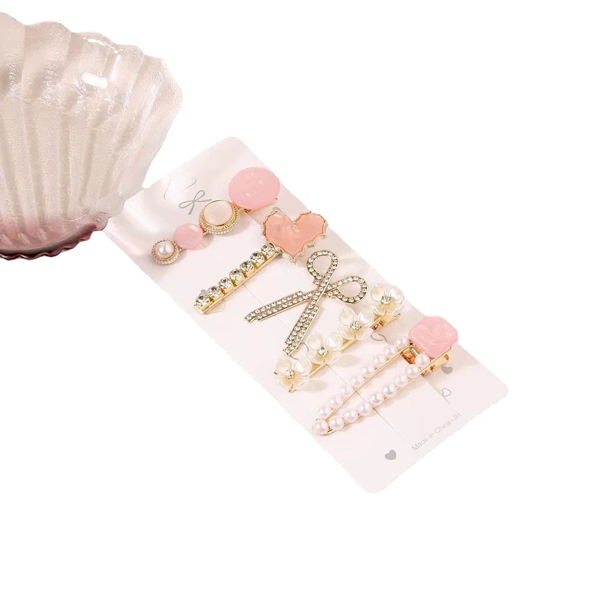 Wholesale Pearl Hairpin Small Flower Rhinestone Side Imitation Pearls Hair Clips