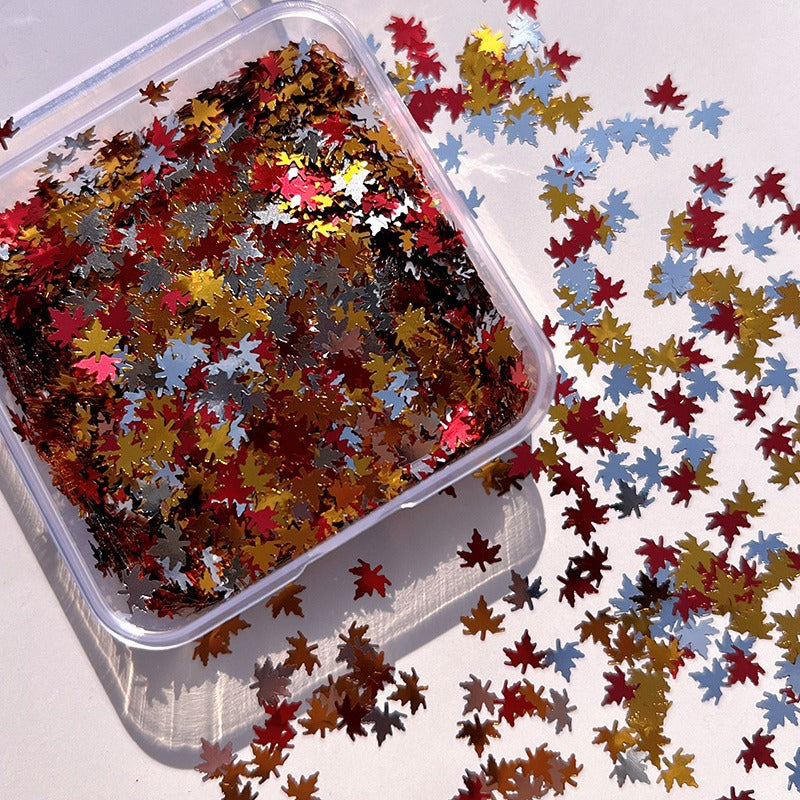Wholesale Diy Handmade Glue Maple Leaf Sequins Hemp Material Special-shaped Decorative Glitter Powder Production Materials