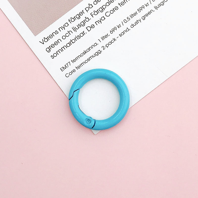 Wholesale 10pcs  New 25mm Spring Ring diy Jewelry Accessories Candy Color Baking Paint Open Ring Hardware Keychain Accessories