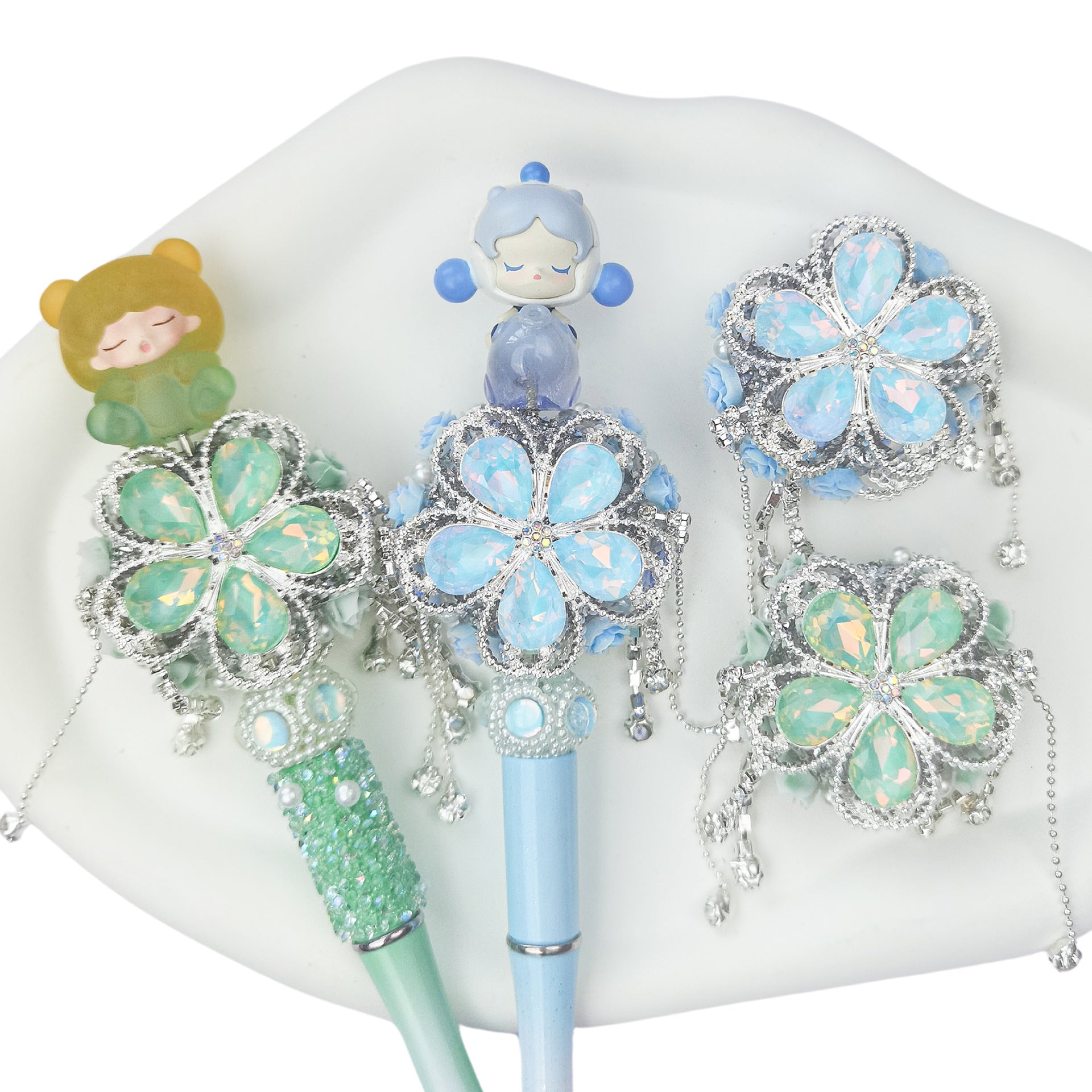 Wholesale 5pcs Beaded Pens Heavy Work Finished Products String  Acrylic DIY Beadable