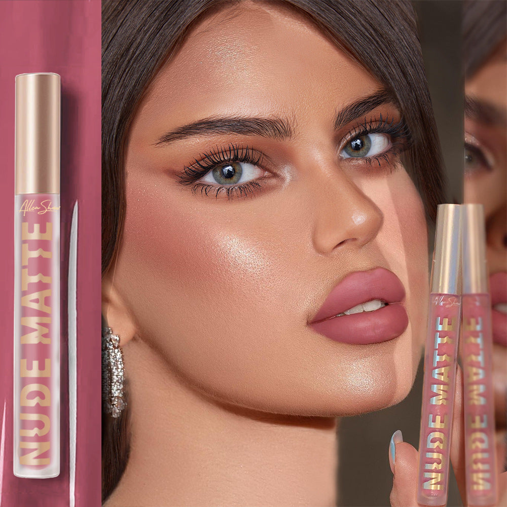 Wholesale Allen Shaw Matte Matte Liquid Lip Gloss Lip Gloss Colorfast Lip Gloss