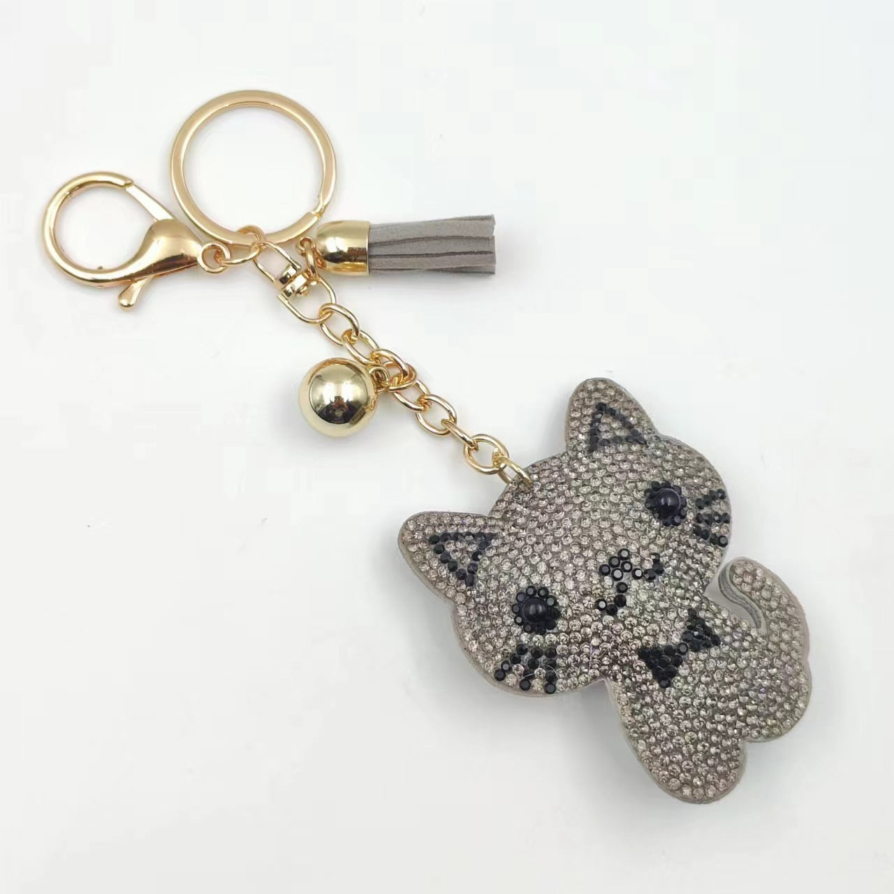 Wholesale 12pcs Creative Cartoon Kitten Diamond Keychain