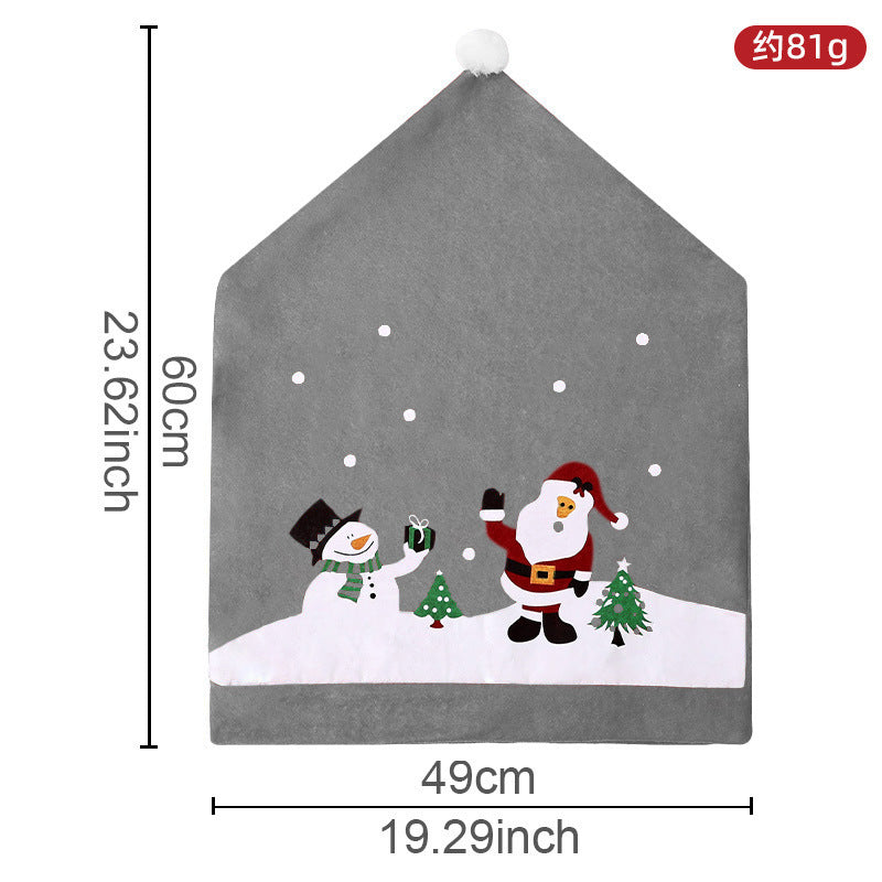 Wholesale Christmas Cartoon Forest Snowflake Chair Cover Creative