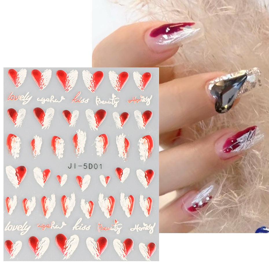 Wholesale 3pcs 5D nail art stickers