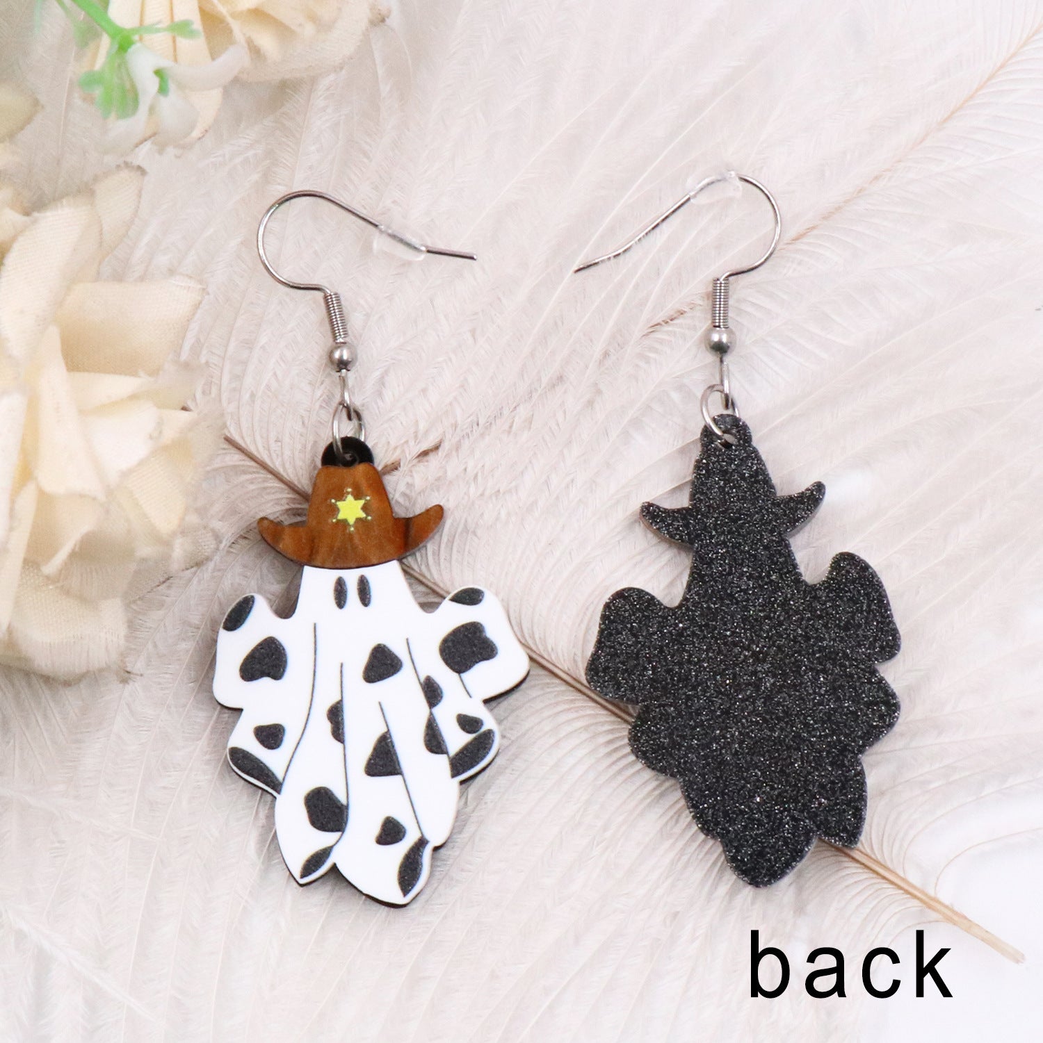Wholesale New Western Denim Ghost Drop Earrings Halloween Vintage Acrylic Earrings