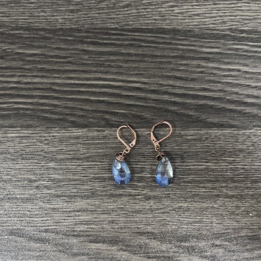 Wholesale Retro Style Purple Gemstone Bulb-Shaped Earrings