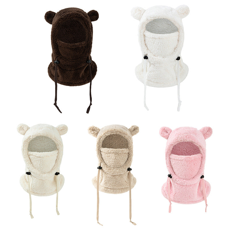 Wholesale Cute Little Bear Ear Protection and Neck Wrap Kids Winter Hat