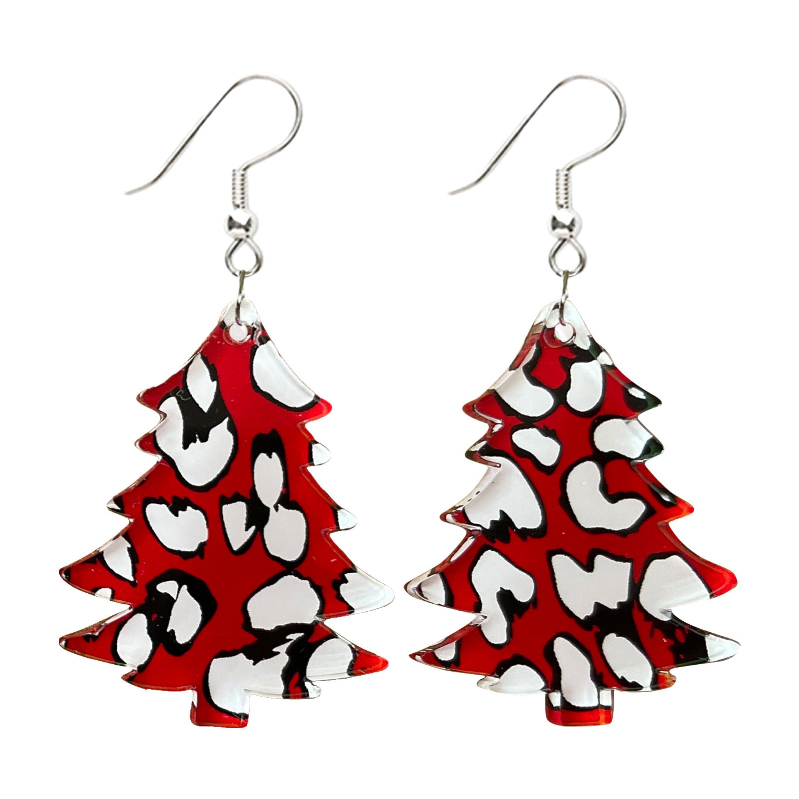 Wholesale Colorful Christmas Cow Pattern Christmas Earrings