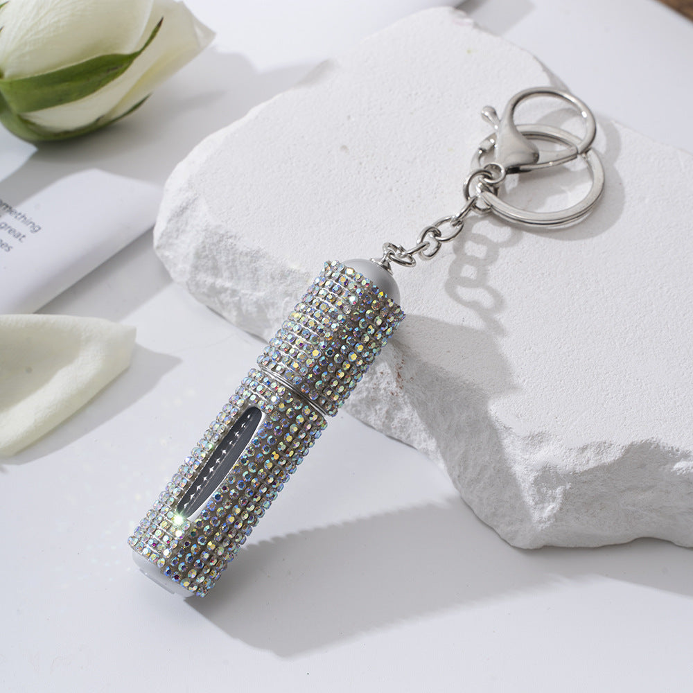 Wholesale Diamond-studded Creative Perfume Bottle Keychain