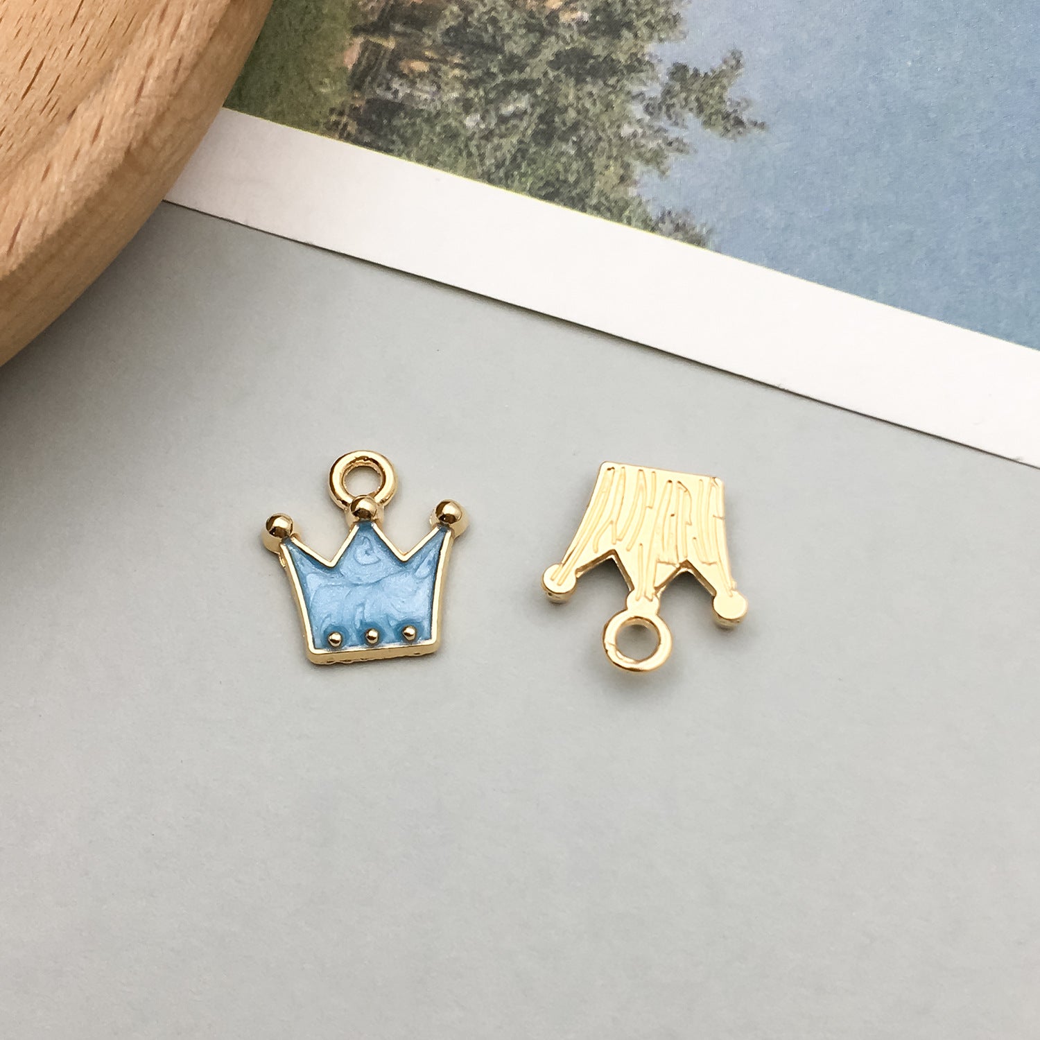 Wholesale Mix 30 Lake Blue Drip Oil Alloy Cute Cartoon Simulation Animal Pendant