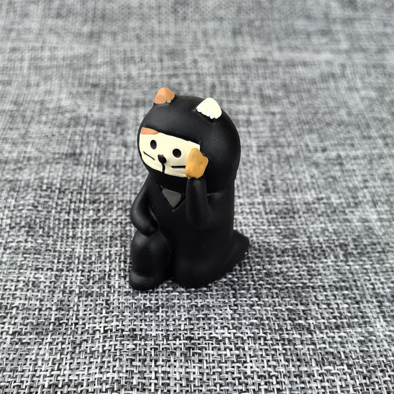 Wholesale  Themed Clown Cat Pumpkin Miniature Resin Scene Ornament For Home Decor Gift