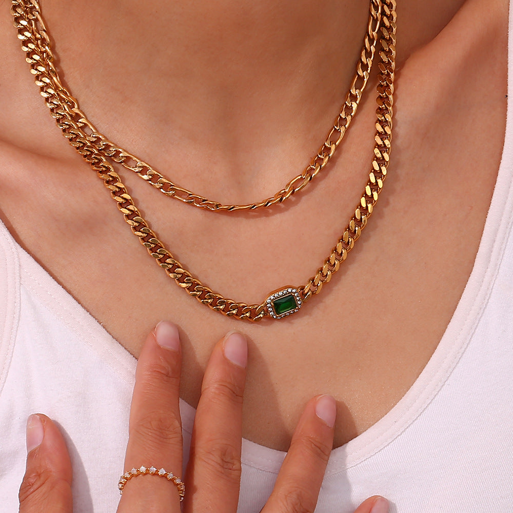 Wholesale  Cuban Zircon Stainless Steel Bracelet