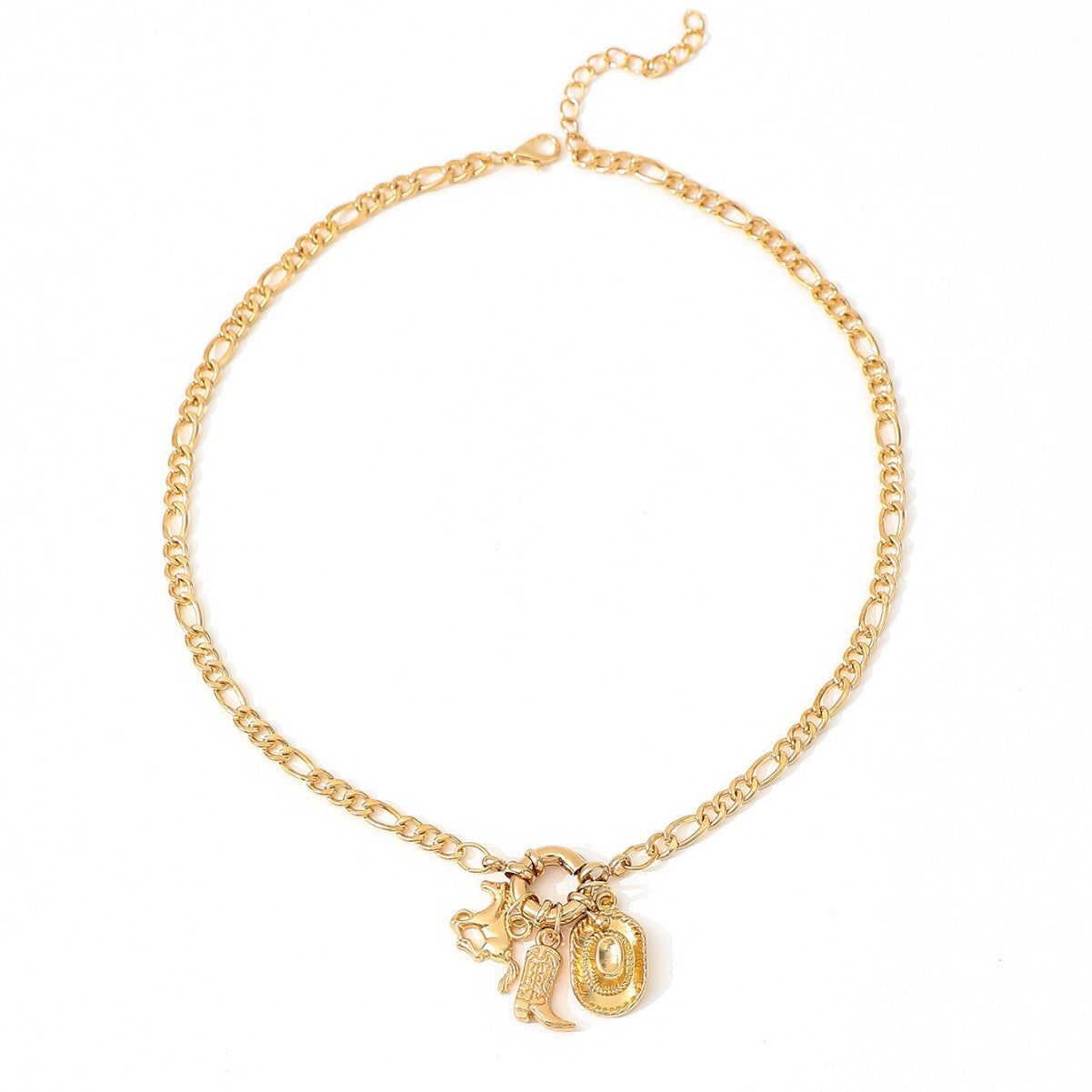 Wholesale Hip Hop Horse Western Style Cowboy Hat Necklace