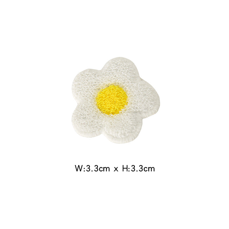 Wholesale Polyester Cartoon Purple Sunflower Embroidered Patches For Kids DIY Towel Bag Clothing Decoration
