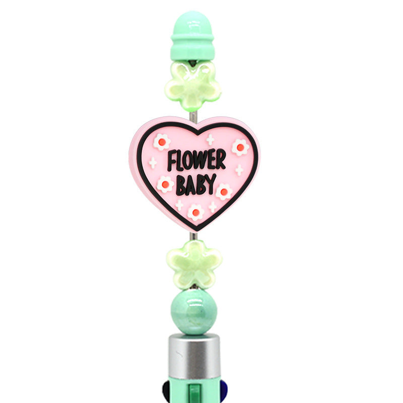 Wholesale Random 100pcs valentine' s day rotatable pen beads