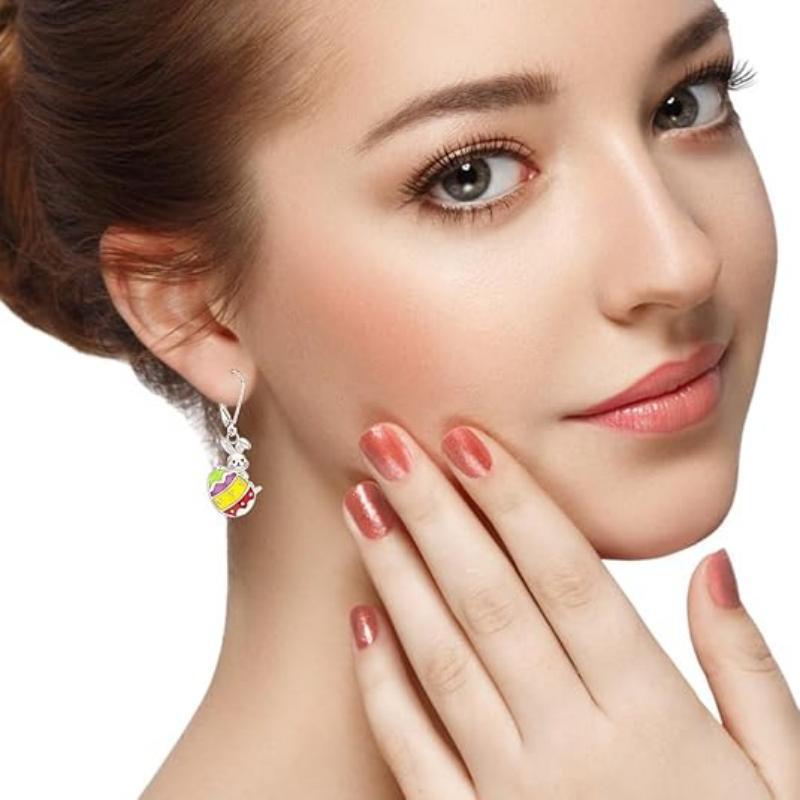 Wholesale Easter egg cute rabbit pendant earrings