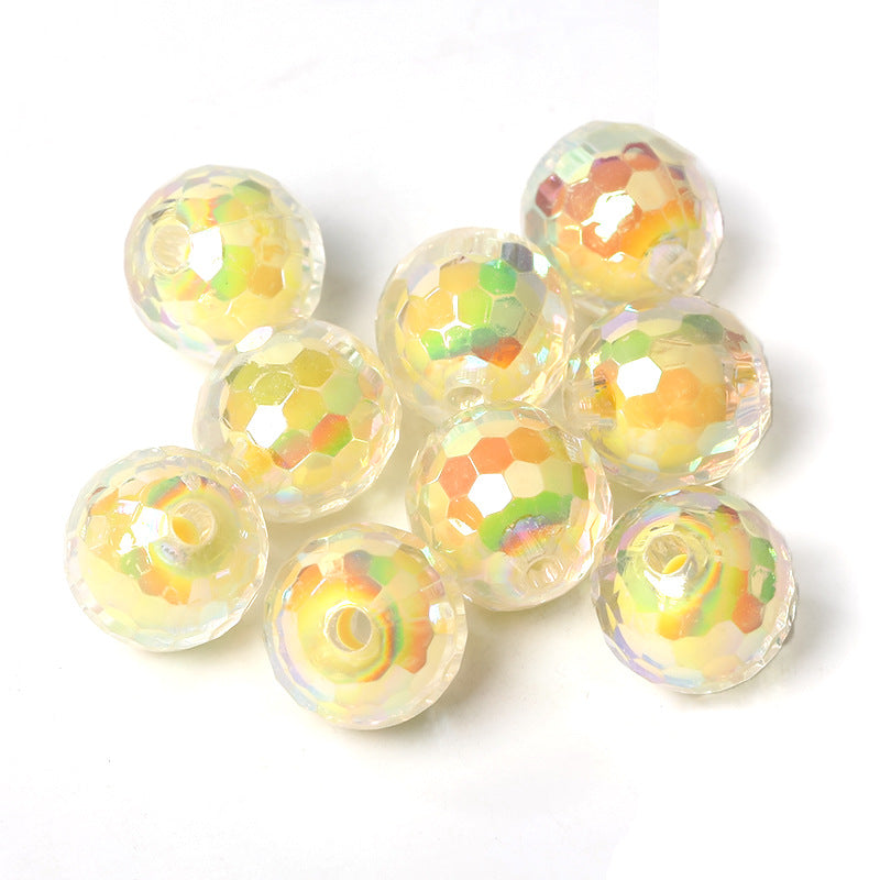 Wholesale Multi Faceted Acrylic Beads Electroplating Illusion Beads DIY Bead Accessories