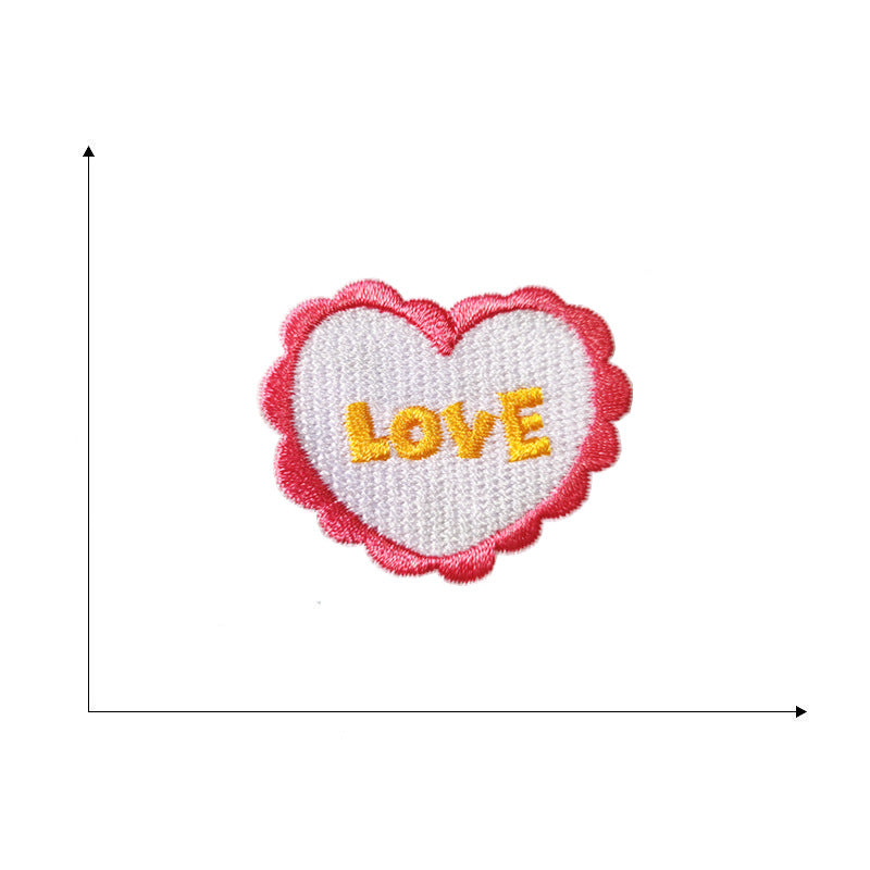 Wholesale Cartoon Heart Fabric Embroidery Patch