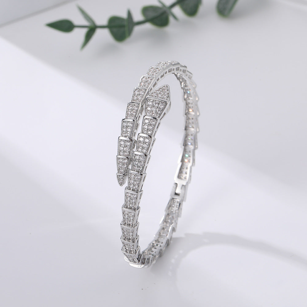 Wholesale  personality green eye snake bracelet