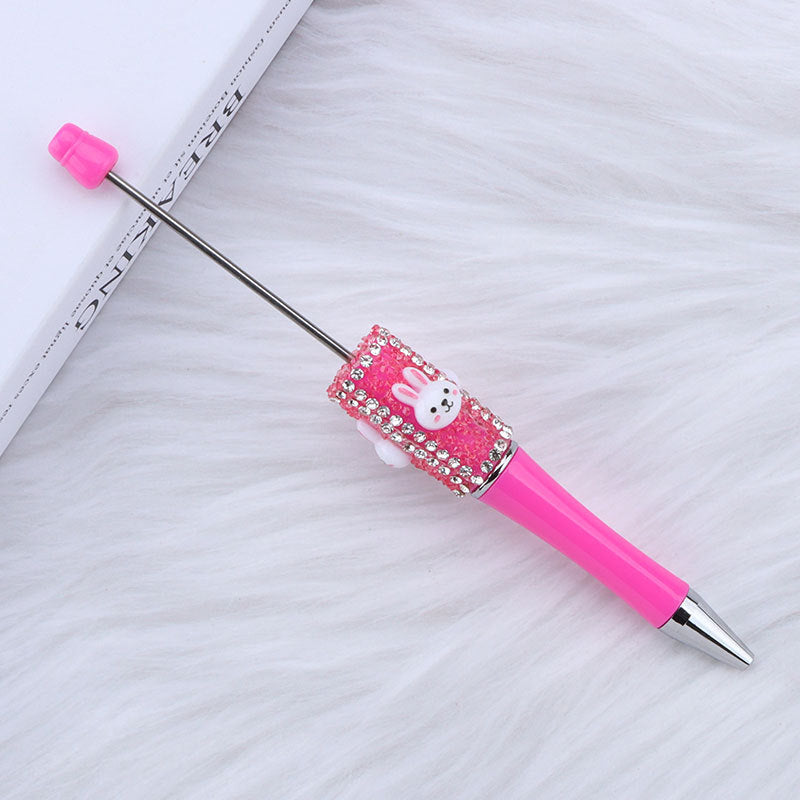 Wholesale 50pcs DIY Sugar White Rabbit Beads Dream Chasing Dream Cute Rabbit Beads Round Beads Cute Pen