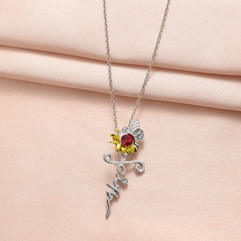 Wholesale Cross sunflower clavicle chain