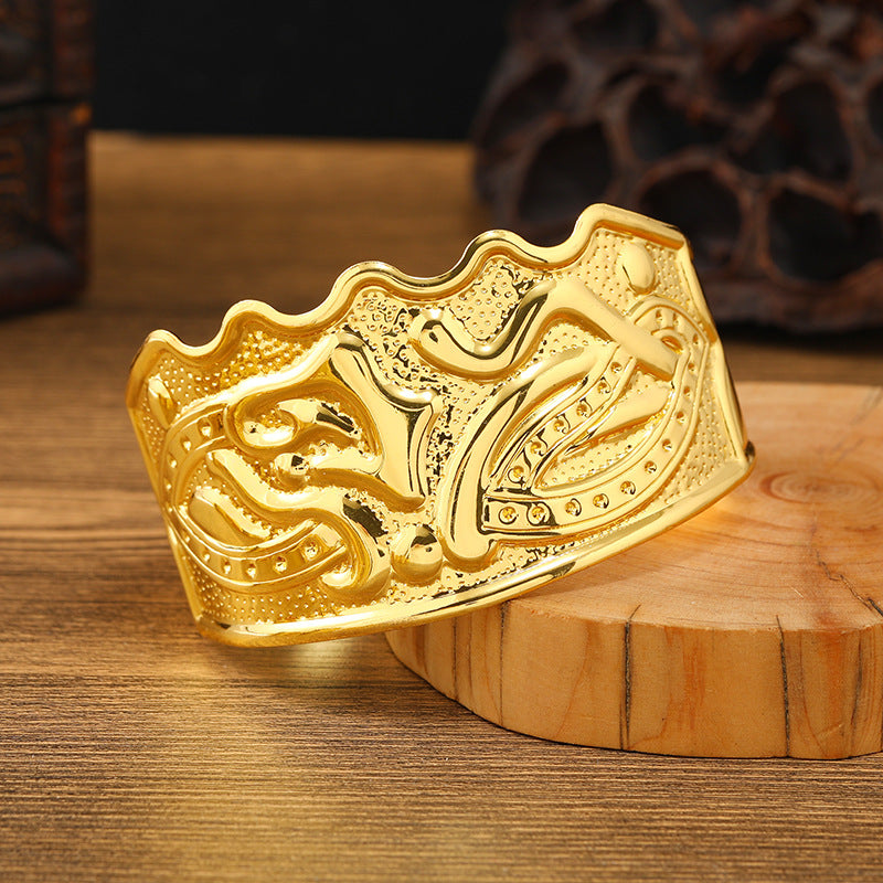 Wholesale Dunhuang Gold Wide Ethnic Style Bohemian Bracelet