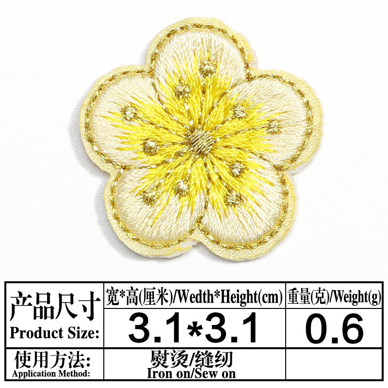 Wholesale Twill Embroidered Patches Rabbit Flower Moon Design DIY Craft Supply For Clothing Bags Towel Decoration