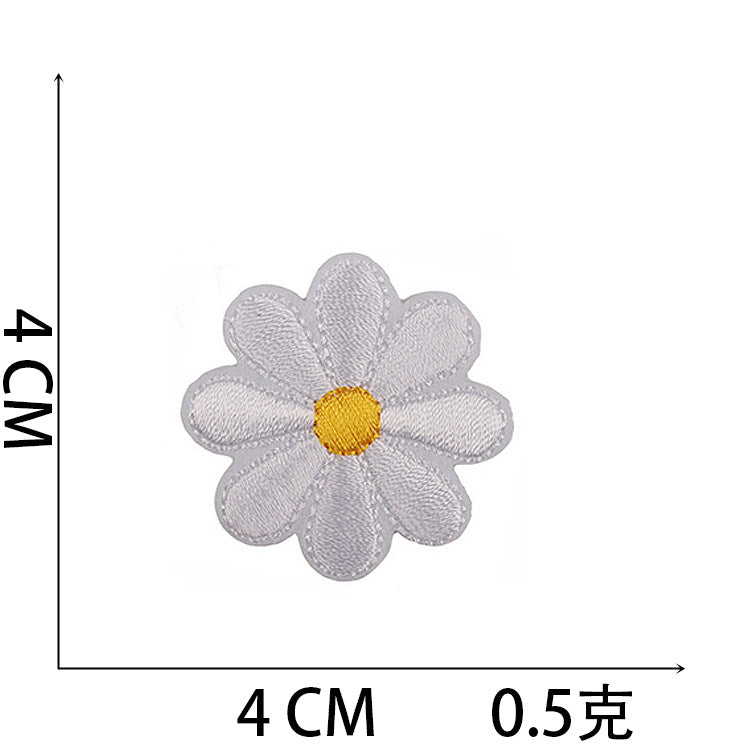 Wholesale Chic Iron On Sunflower Butterfly Embroidery Patches For Clothing DIY Decorative Accent Resale
