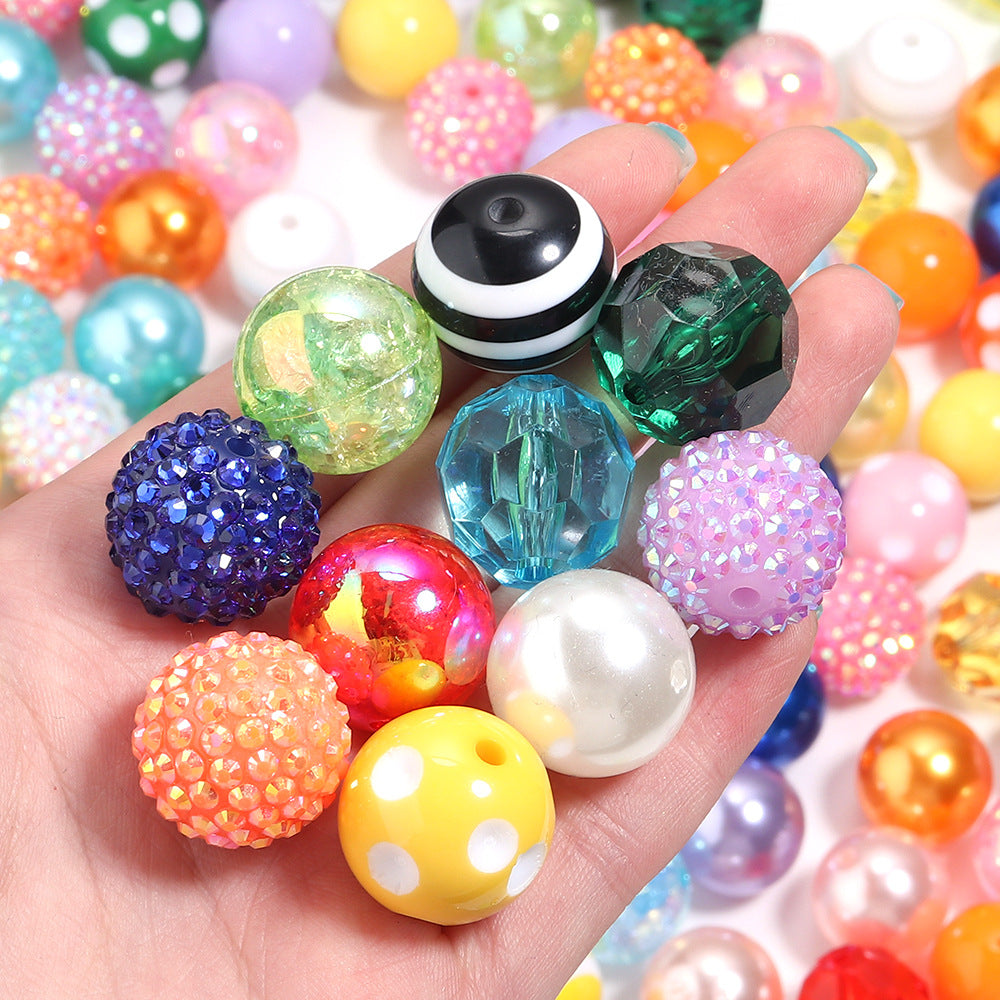 Wholesale 12pcs Candy resin stripe beads 20mm color resin round beads