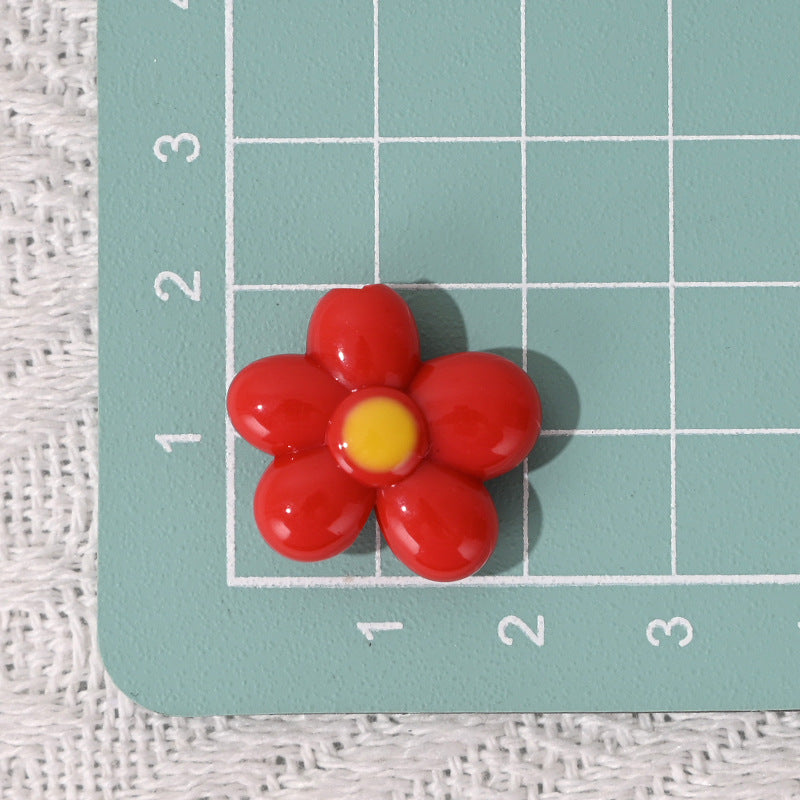 Wholesale 5pcs/pack Colorful Small Flowers with Holes Beads