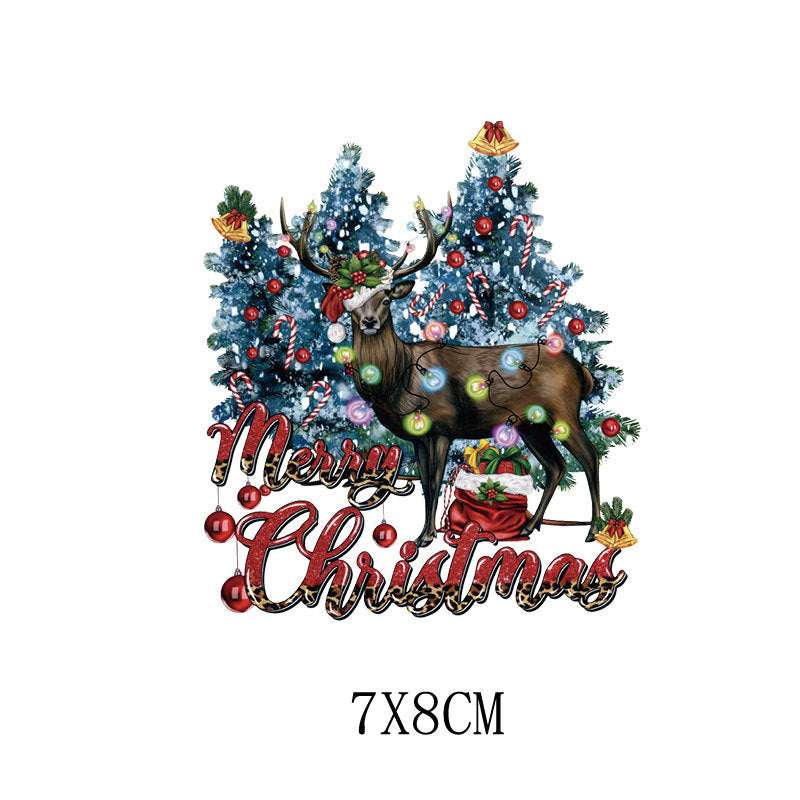 Wholesale Green cartoon Christmas heat transfer pattern   UV DTF Ready to Press Transfers Wraps