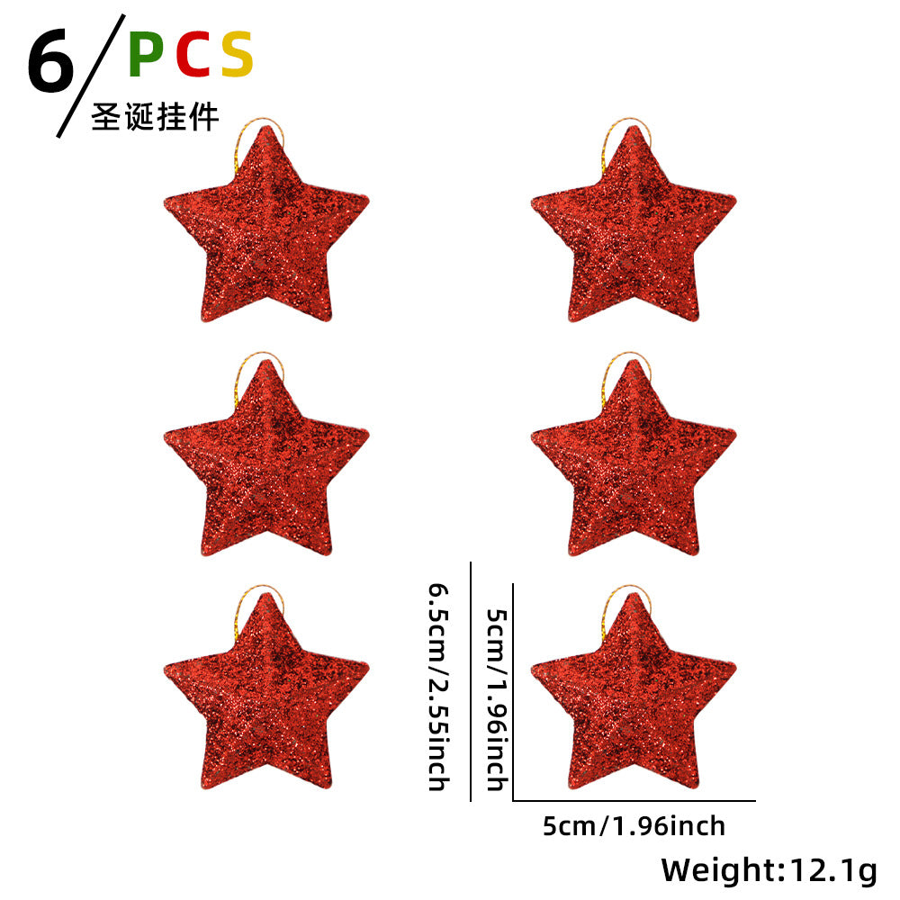 Wholesale Christmas decorations gold powder five-pointed star pendant