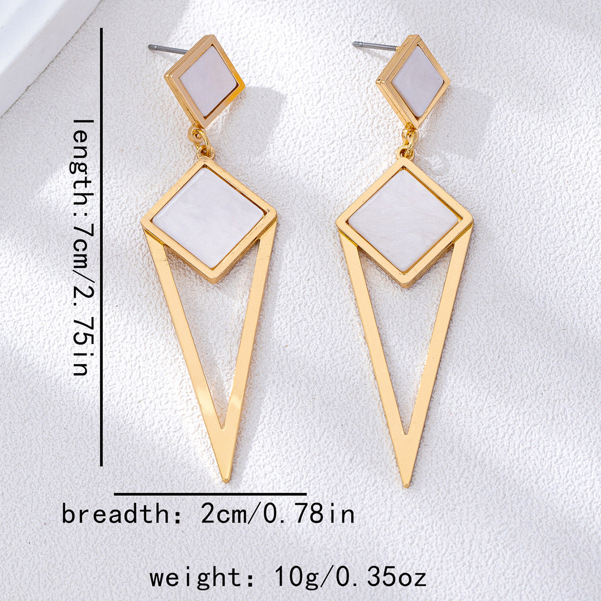 Wholesale Golden retro geometric diamond pendant earrings