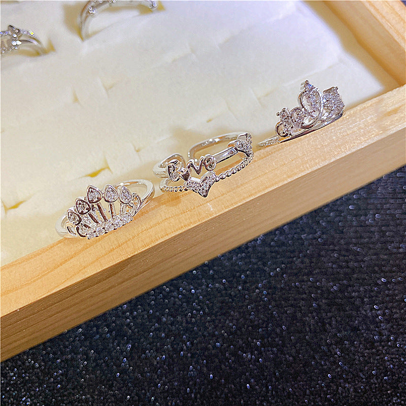 Wholesale 5PCS Open Non-fading Irregular Adjustable Rings