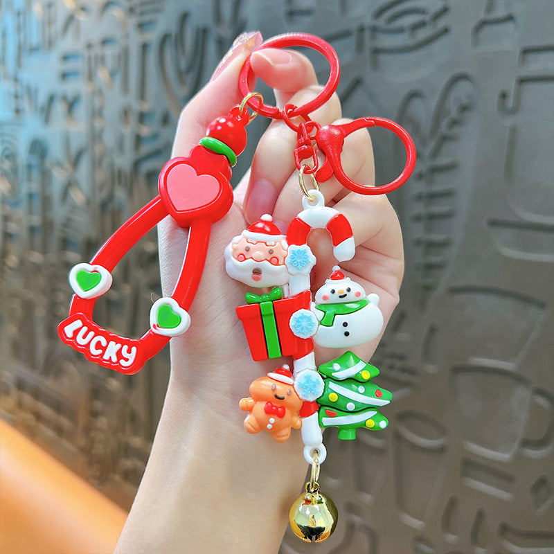 Wholesale Christmas Snowman Reindeer Santa Claus PVC Keychain