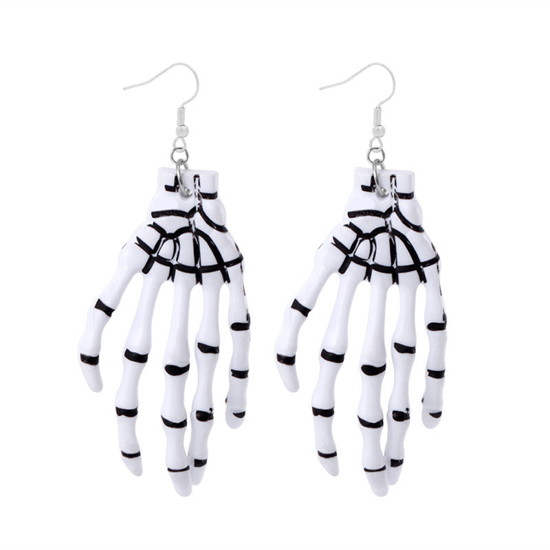 Wholesale Halloween Exaggerated Skeleton Spider Web Pumpkin Earrings