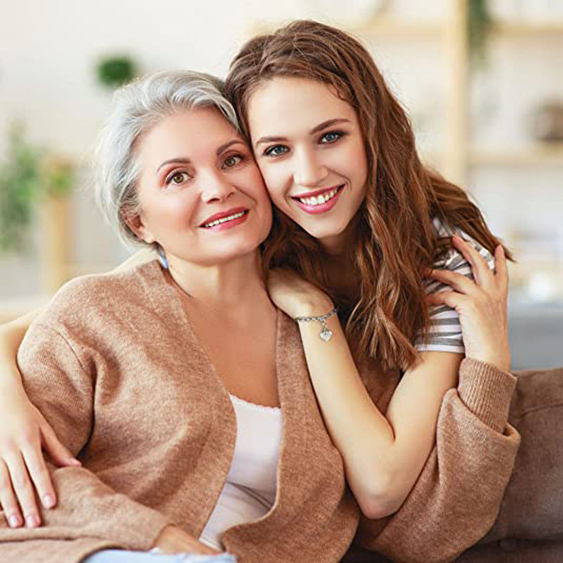 Wholesale Alphabet Pendant Stainless Steel Heart Bracelet