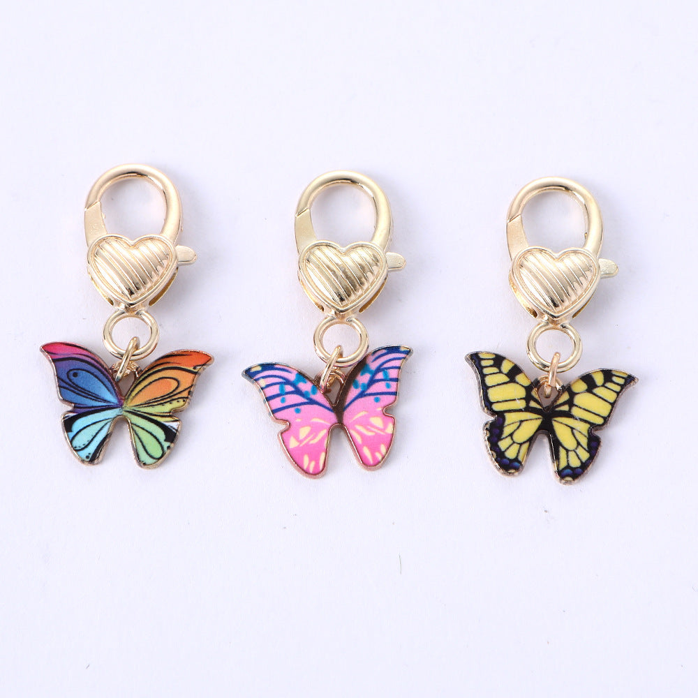 Wholesale Cute Car Colorful Butterfly Metal Keychain