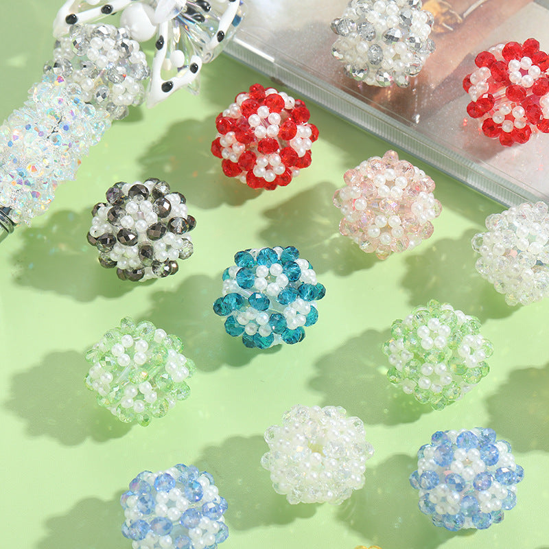 Wholesale Hand-Woven Crystal Millet Beads Round Acrylic Beads