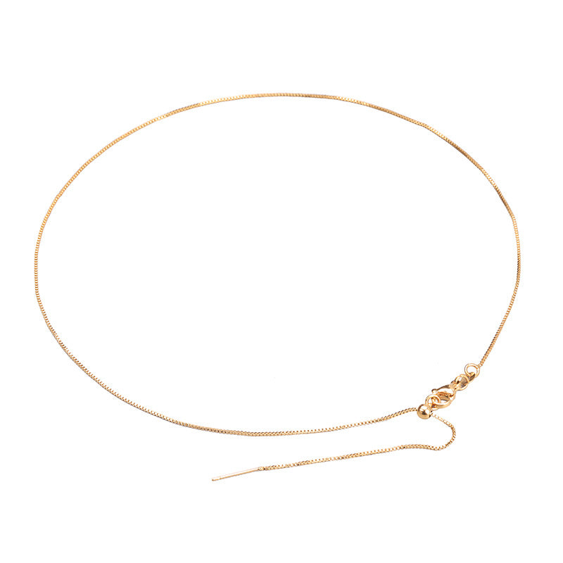 Wholesale Titanium Steel 18k Gold Vacuum Color Preserved Gold Needle Adjustable Necklaces