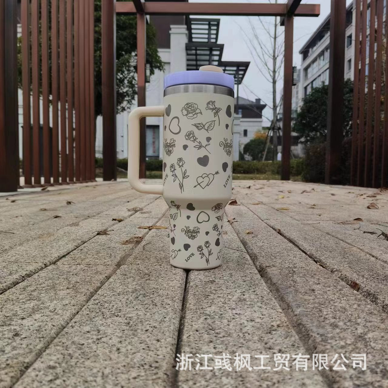 Wholesale 40oz Car Laser Valentine's Day Large Capacity Handle Tumbler Ice Cup