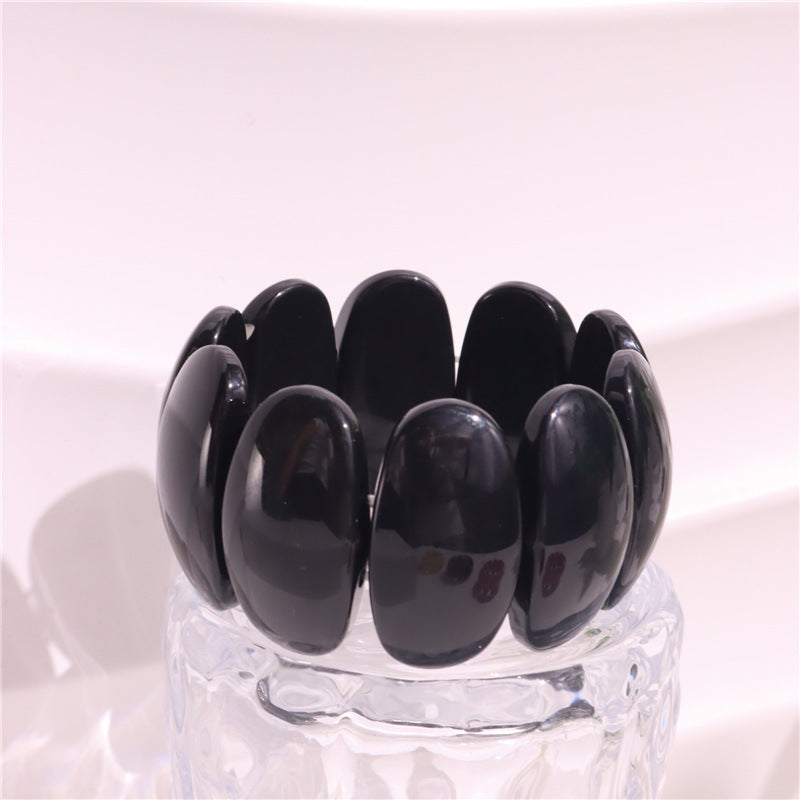 Wholesale Retro Geometric Round Smudged Transparent Bracelet