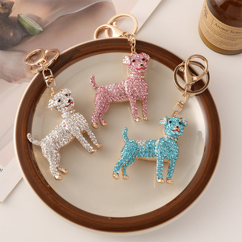 Wholesale Colorful Zodiac Dog Rhinestone Metal Keychain